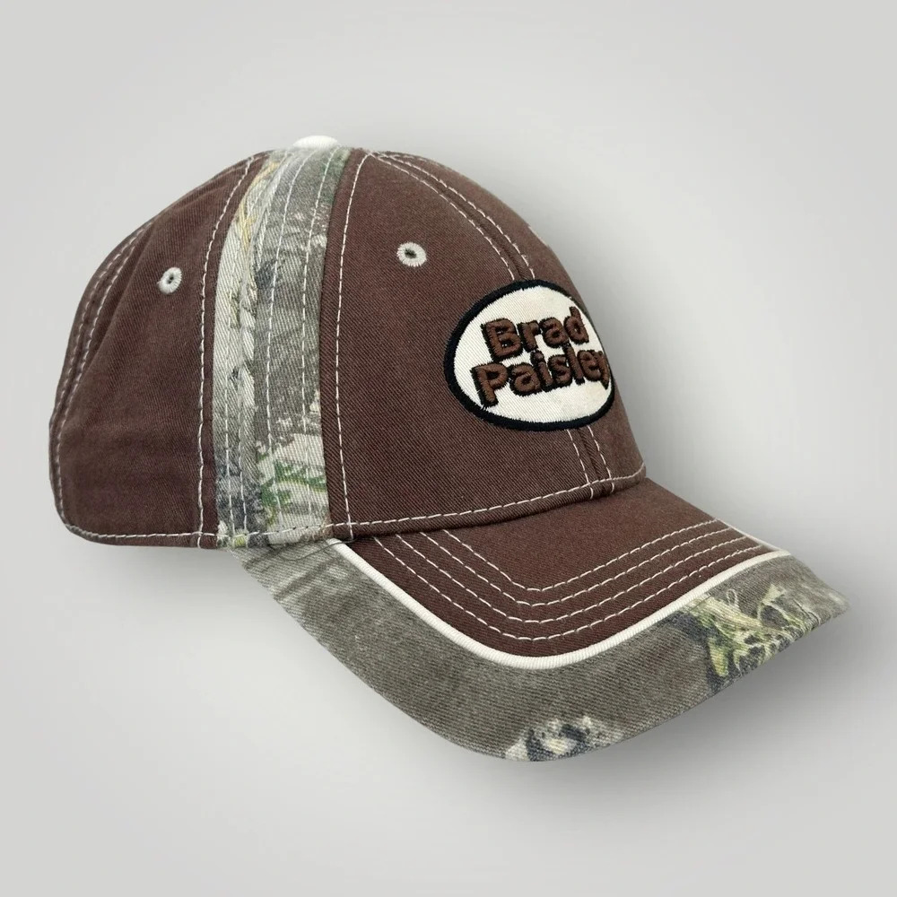 Raggz‎ Brad Paisley Hat Cap Adjustable Ball Cap Embroidered Brown Camo